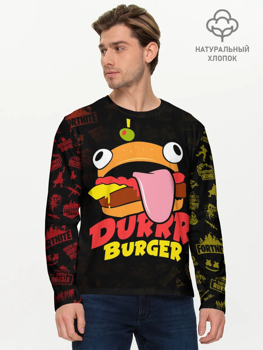 Мужской лонгслив базовый / Fortnite Durrr Burger