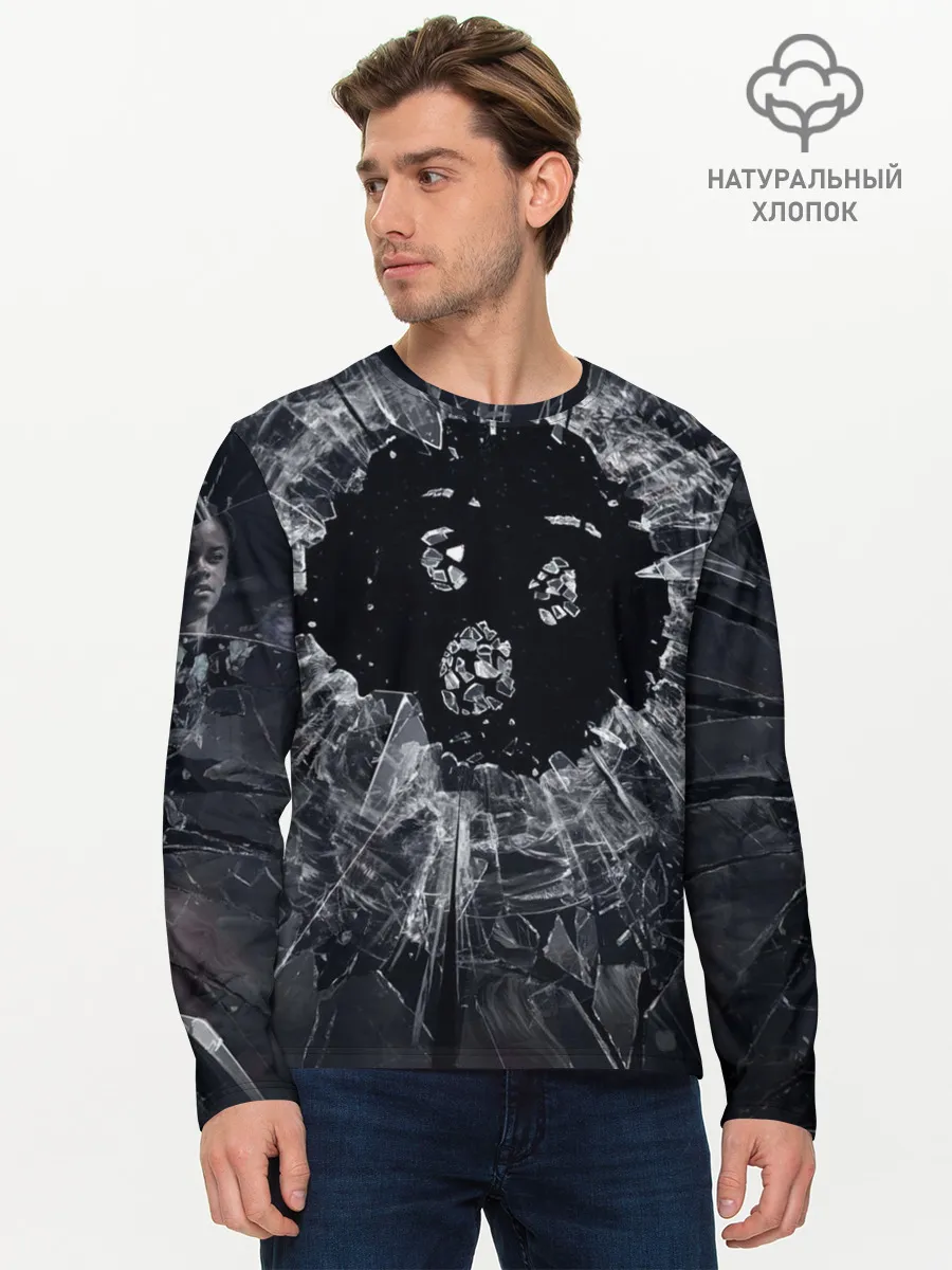 Мужской лонгслив базовый / ЧЕРНОЕ ЗЕРКАЛО