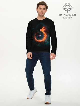 Мужской лонгслив базовый / Космический Феникс
