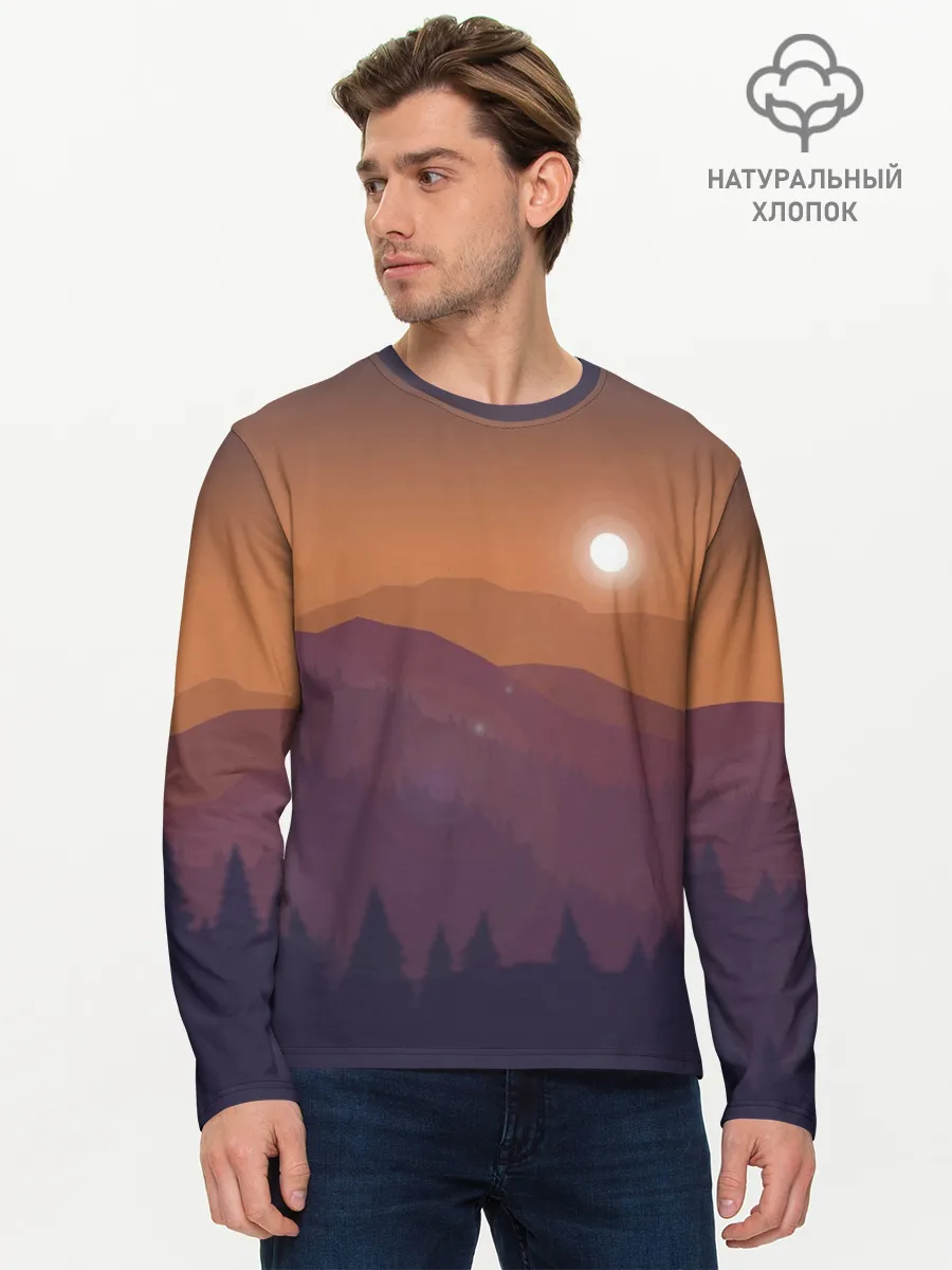 Мужской лонгслив базовый / Горы