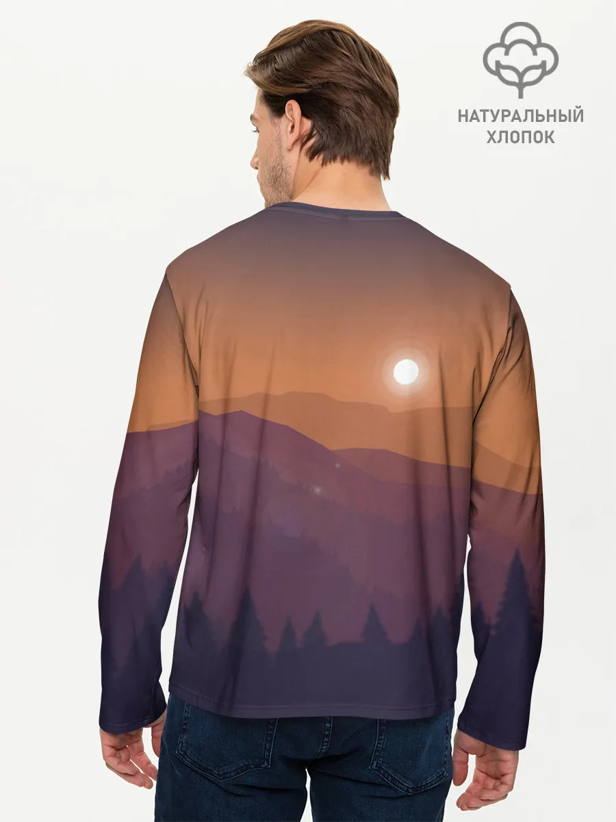 Мужской лонгслив базовый / Горы