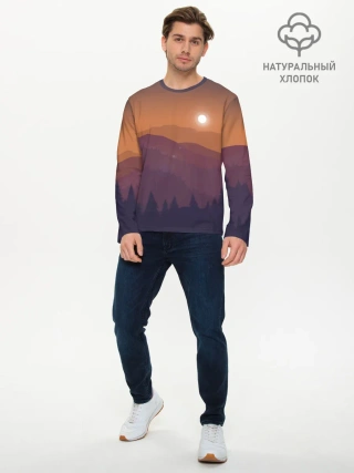 Мужской лонгслив базовый / Горы