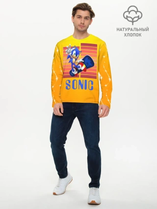 Мужской лонгслив базовый / Sonic - Соник