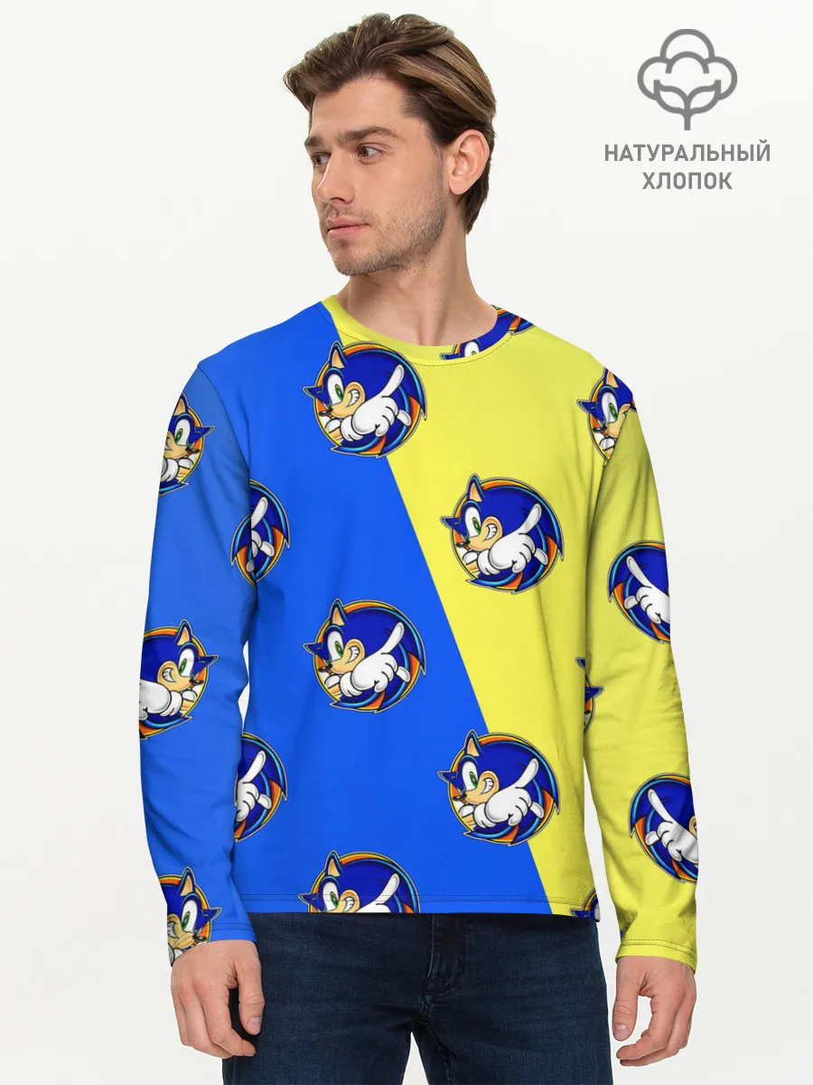 Мужской лонгслив базовый / Sonic - Соник