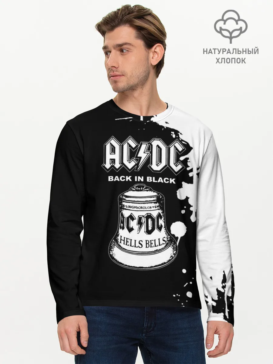 Мужской лонгслив базовый / AC/DC Back in Black