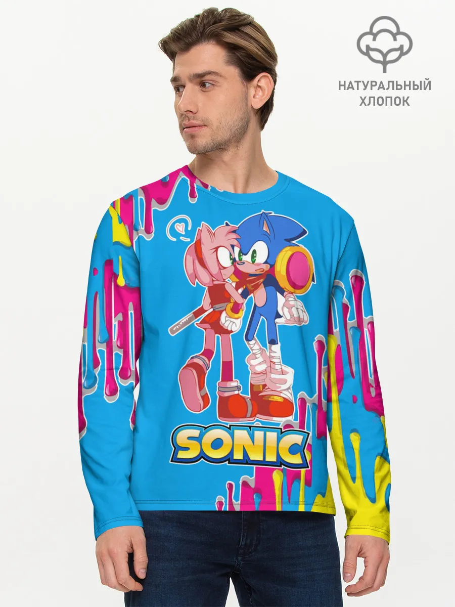 Мужской лонгслив базовый / Sonic
