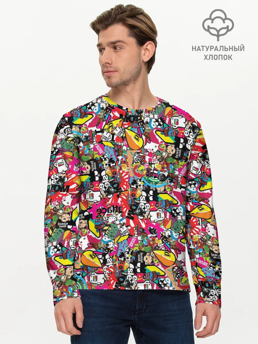 Мужской лонгслив базовый / Стикеры