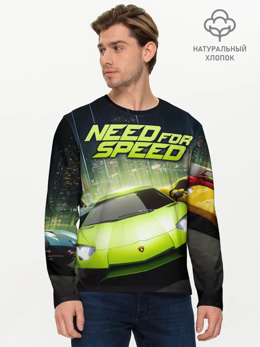Мужской лонгслив базовый / Need for Speed