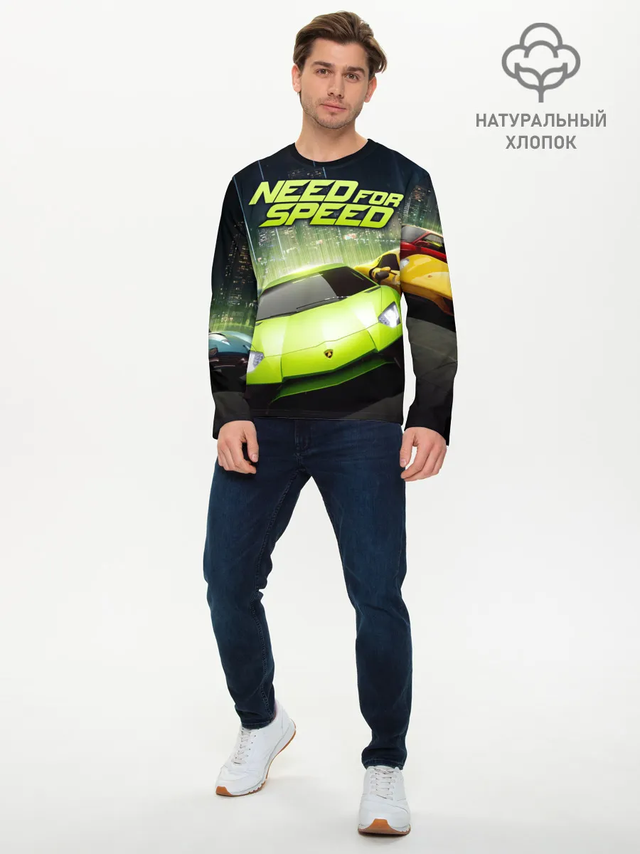 Мужской лонгслив базовый / Need for Speed