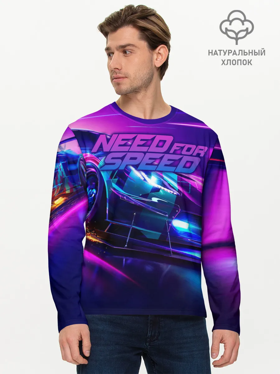 Мужской лонгслив базовый / Need for Speed