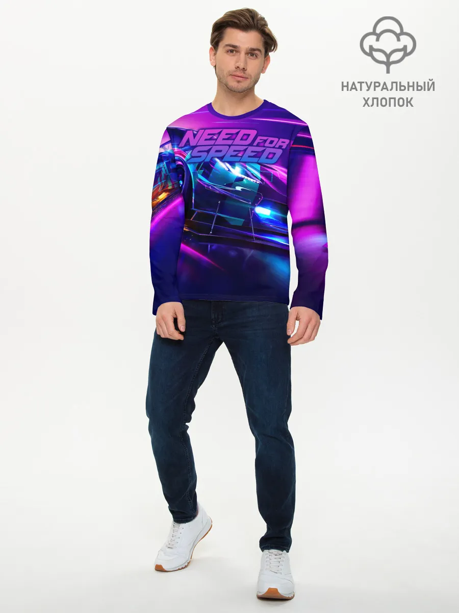 Мужской лонгслив базовый / Need for Speed