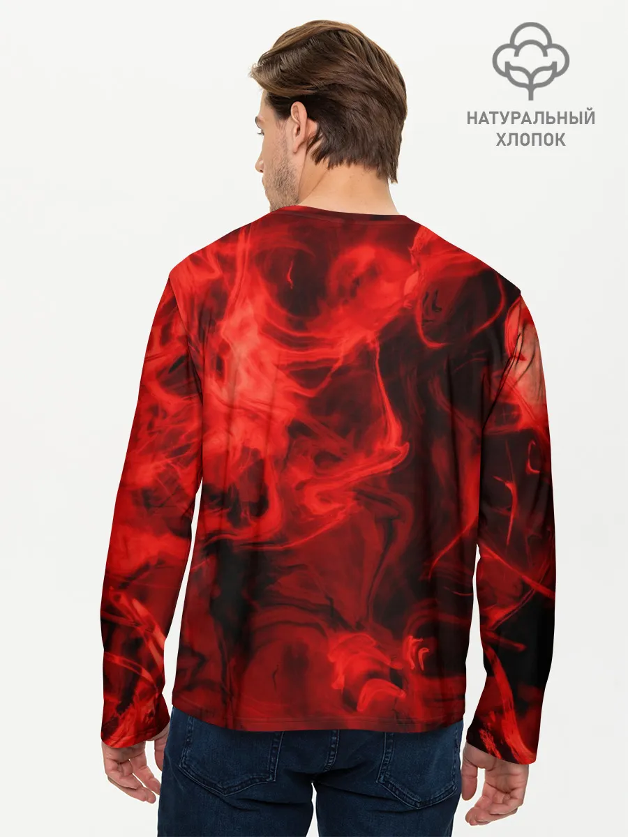 Мужской лонгслив базовый / Красный дым
