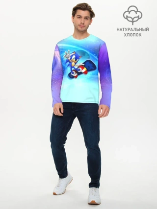 Мужской лонгслив базовый / Соник