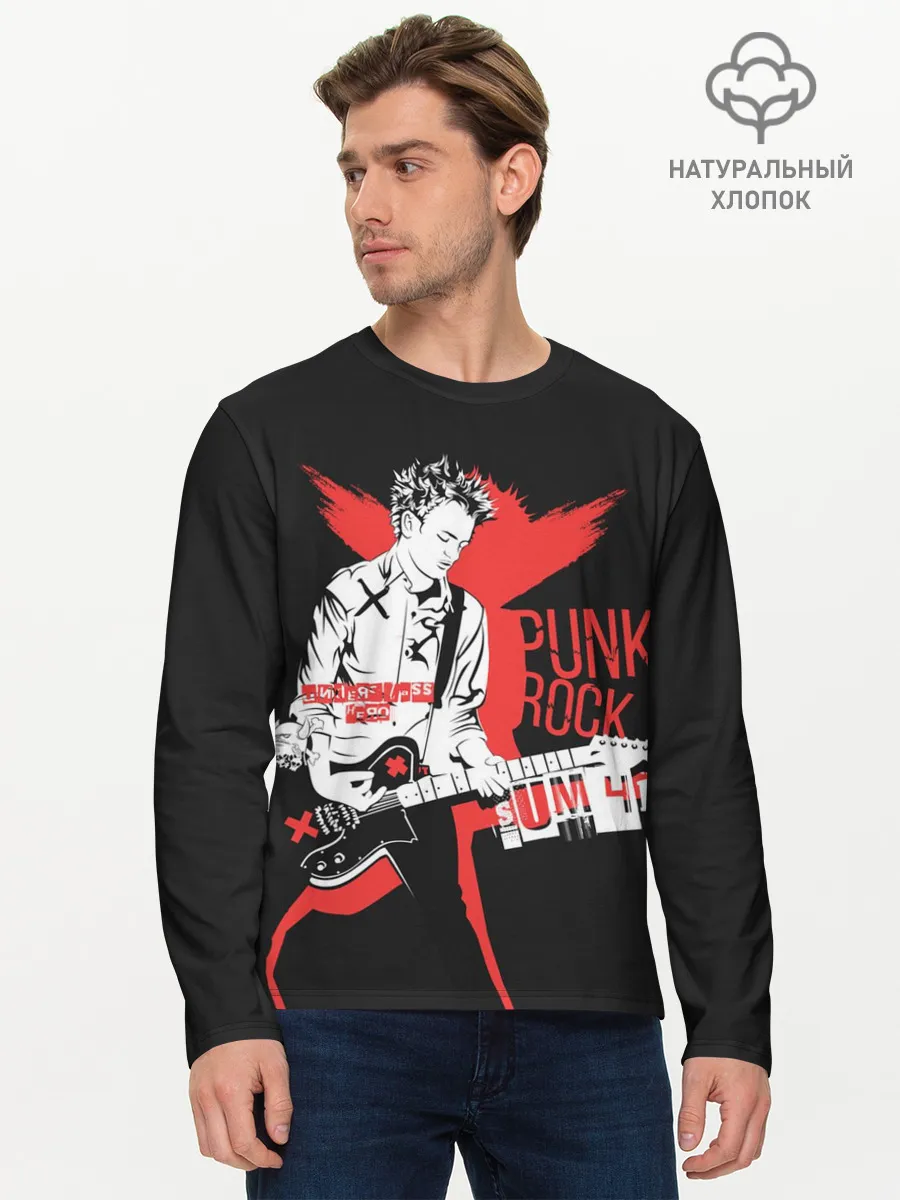 Мужской лонгслив базовый / Punk-rock