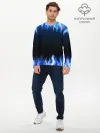 Мужской лонгслив базовый / Синий Огонь