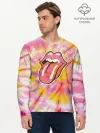 Мужской лонгслив базовый / Rolling Stones tie-dye