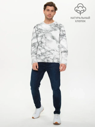 Мужской лонгслив базовый / Мрамор
