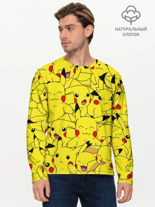 Мужской лонгслив базовый / ПИКАЧУ