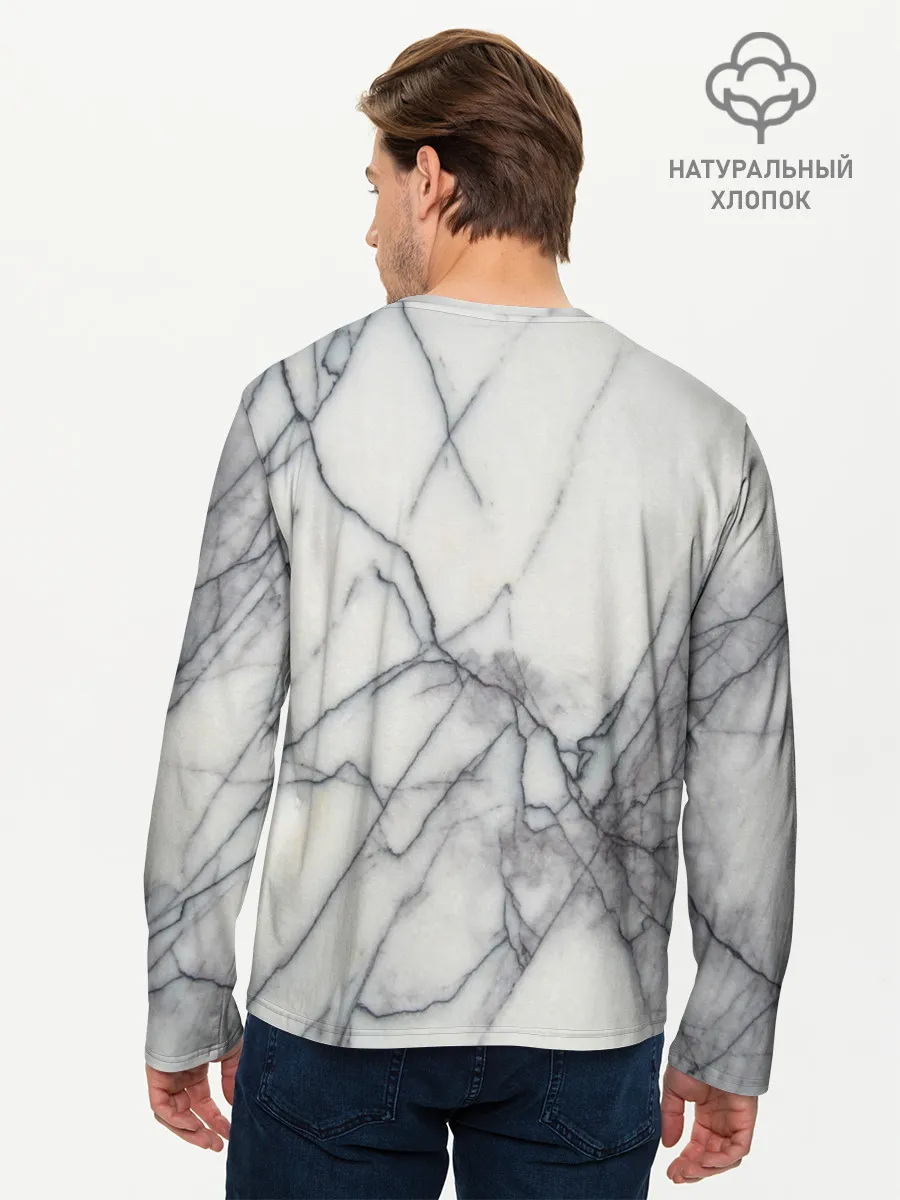 Мужской лонгслив базовый / Мрамор