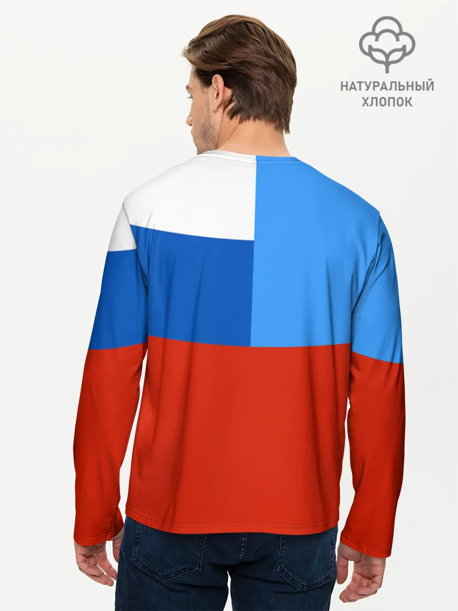 Мужской лонгслив базовый / Флаг МЧС России