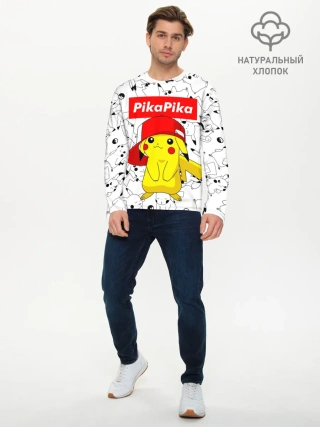 Мужской лонгслив базовый / ПИКАЧУ