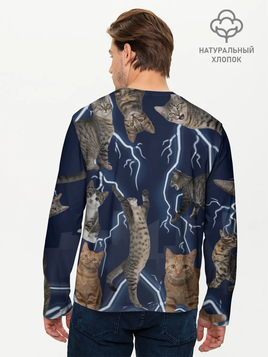 Мужской лонгслив базовый / Коты