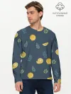 Мужской лонгслив базовый / Лимонный узор