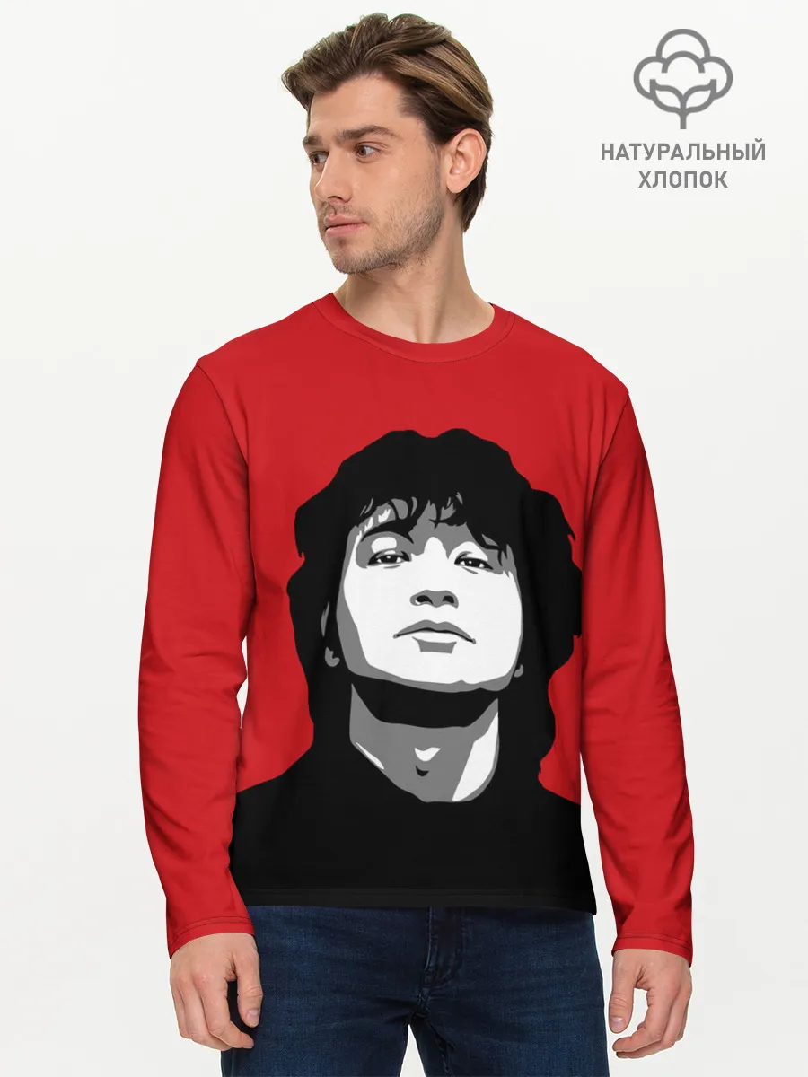 Мужской лонгслив базовый / Виктор Цой
