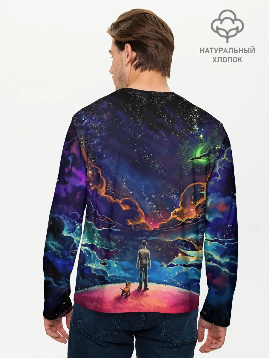 Мужской лонгслив базовый / Космос