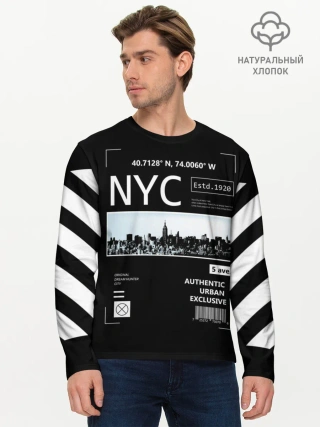 Мужской лонгслив базовый / New-York Strips