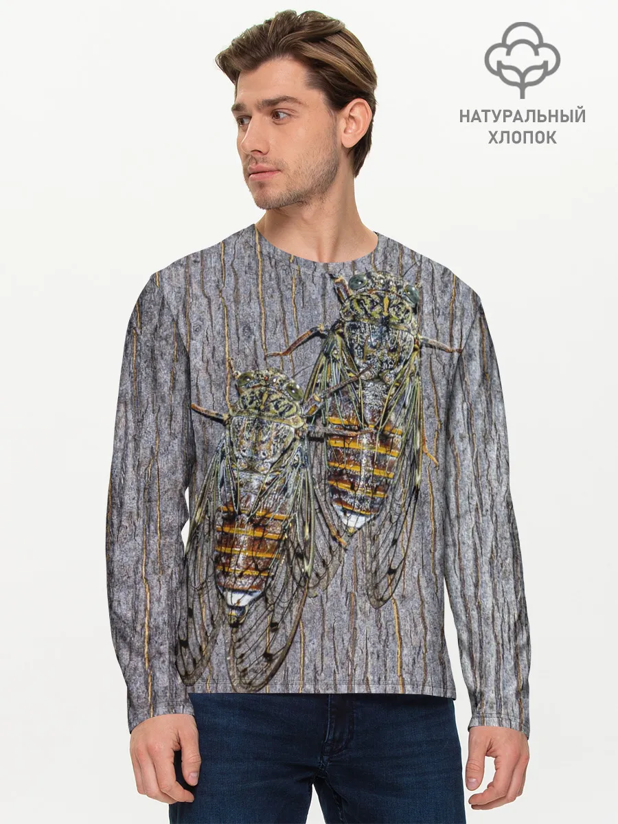 Мужской лонгслив базовый / Цикады