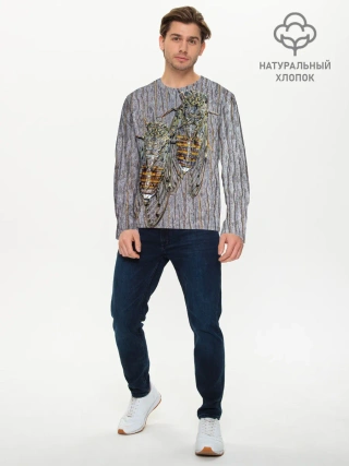 Мужской лонгслив базовый / Цикады