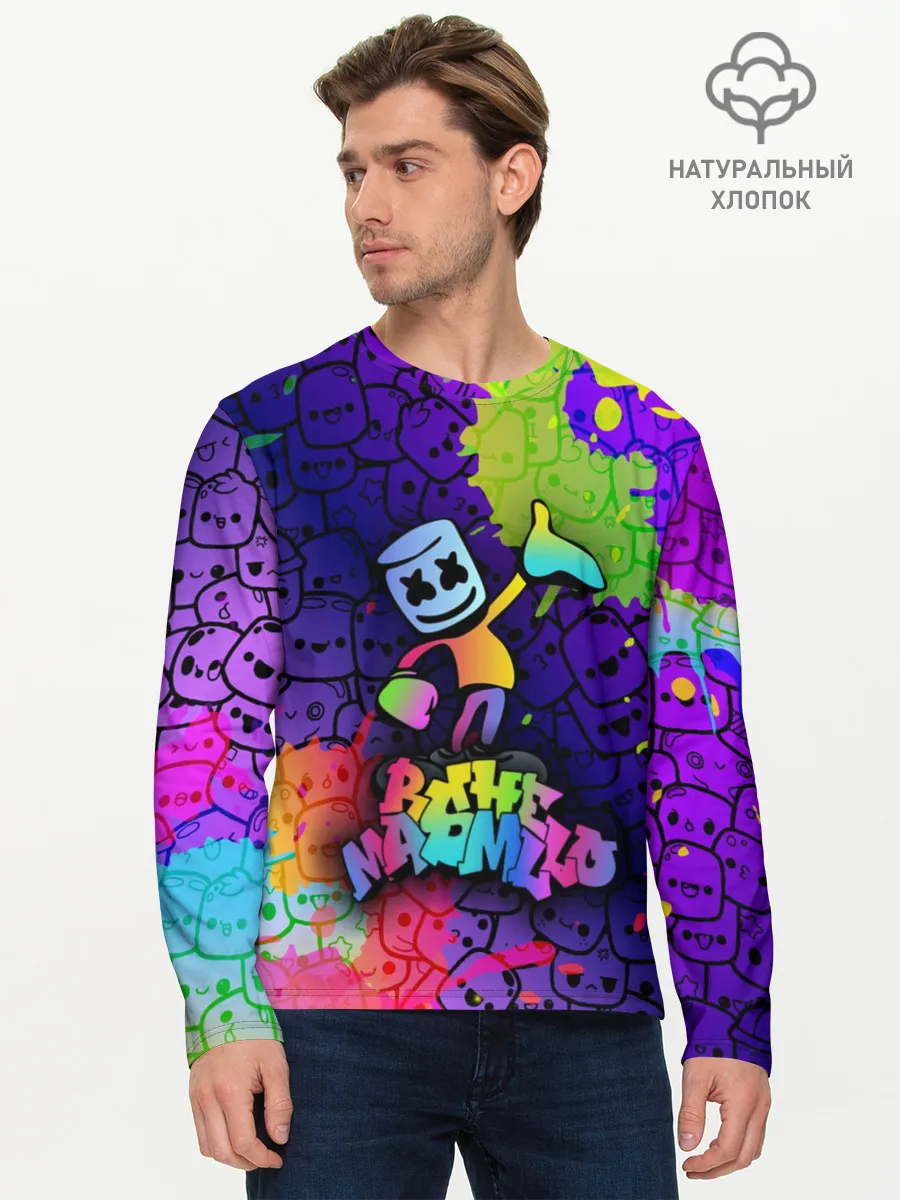 Мужской лонгслив базовый / Marshmello