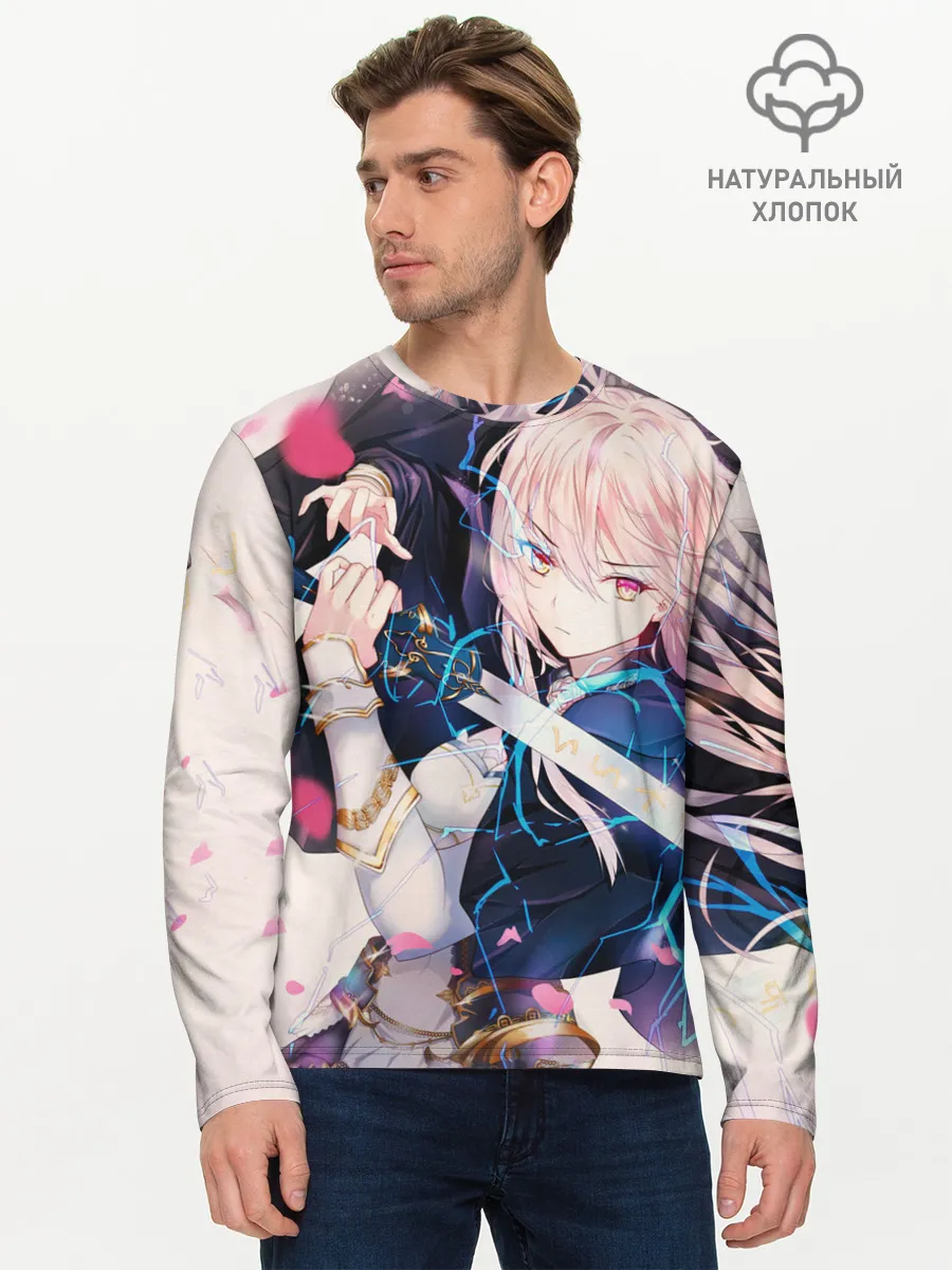 Мужской лонгслив базовый / Girl with katana