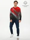 Мужской лонгслив базовый / Red & Black