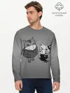 Мужской лонгслив базовый / Котики в масках
