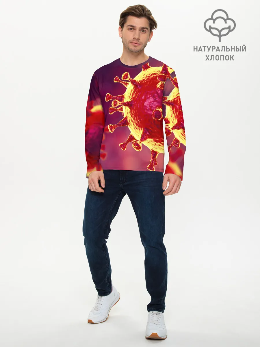 Мужской лонгслив базовый / Коронавирус