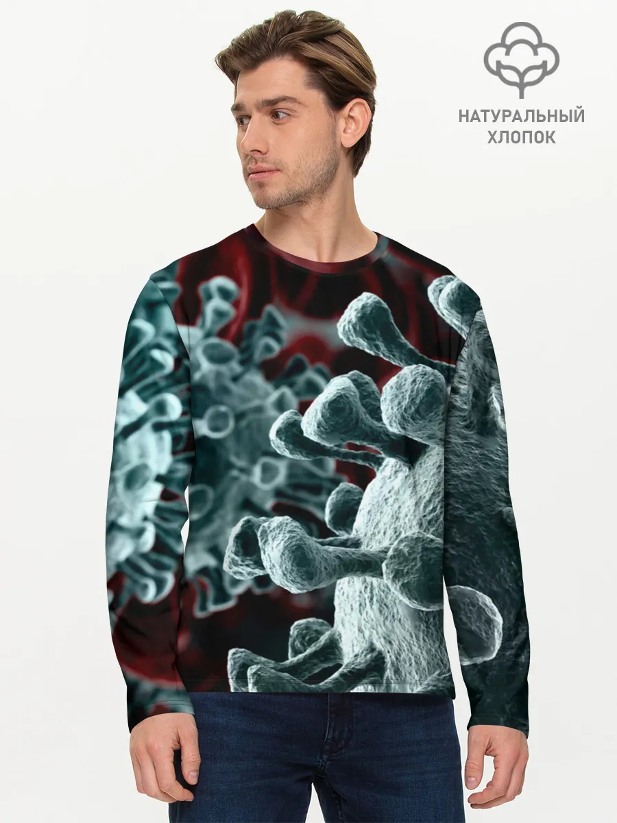 Мужской лонгслив базовый / Коронавирус
