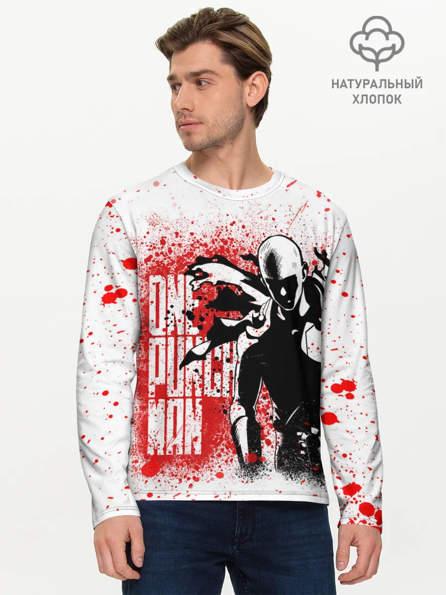 Мужской лонгслив базовый / Свирепый Сайтама