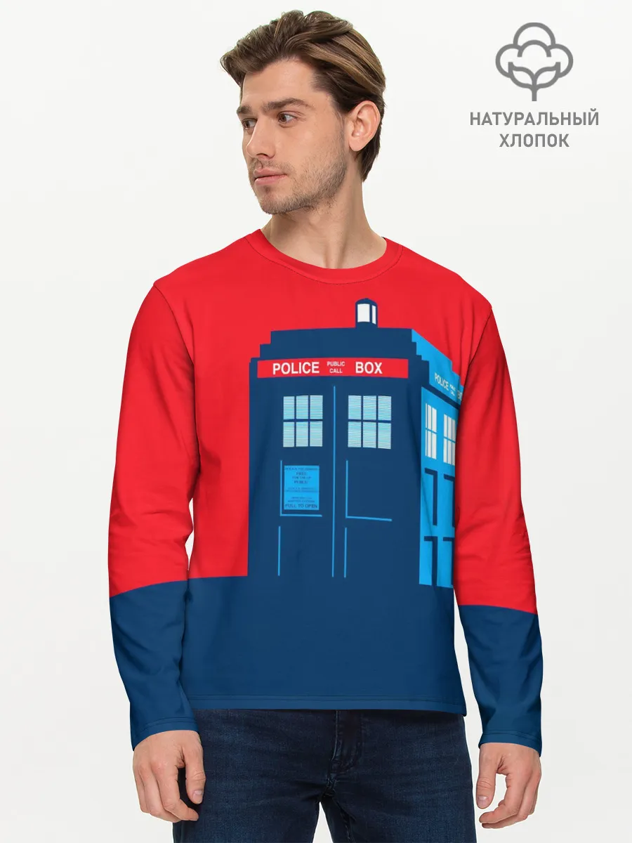 Мужской лонгслив базовый / IN TARDIS WE TRUST