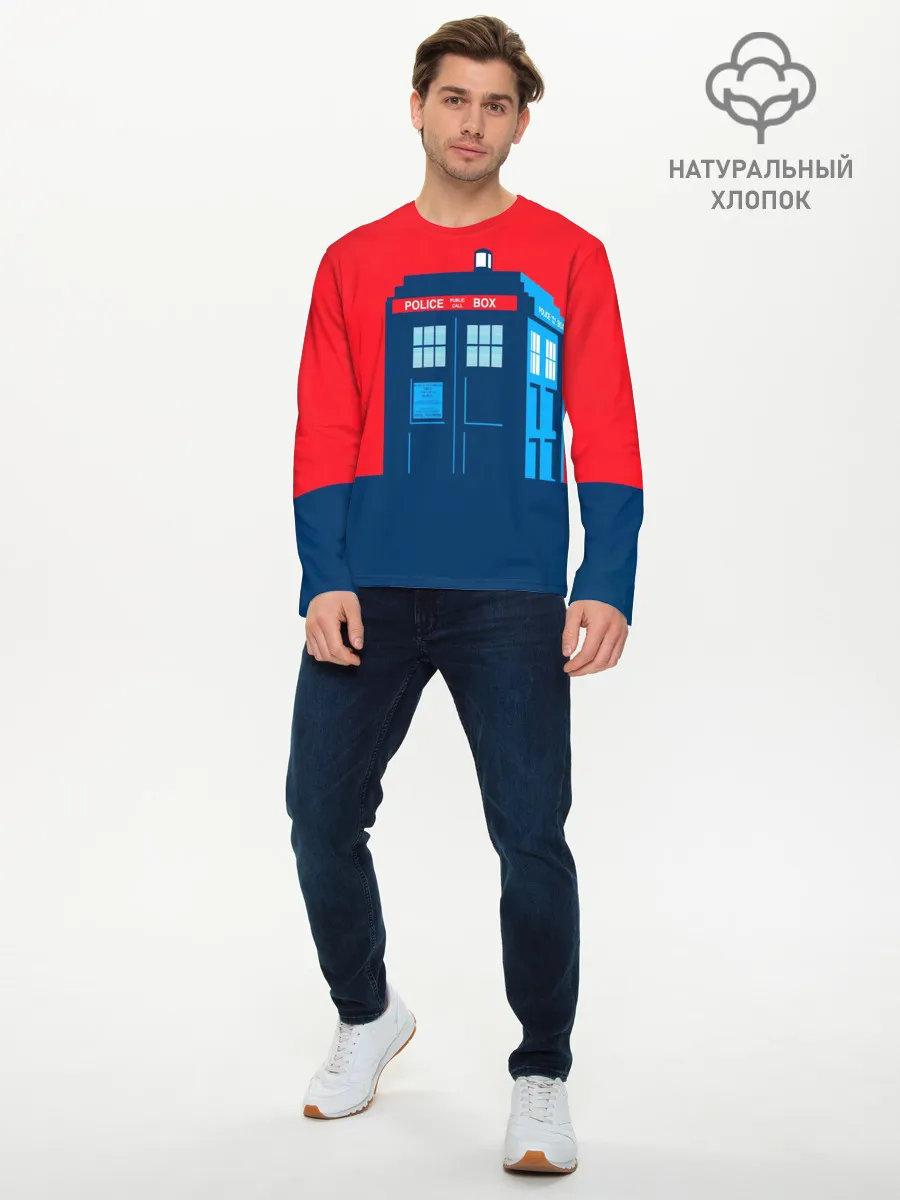 Мужской лонгслив базовый / IN TARDIS WE TRUST