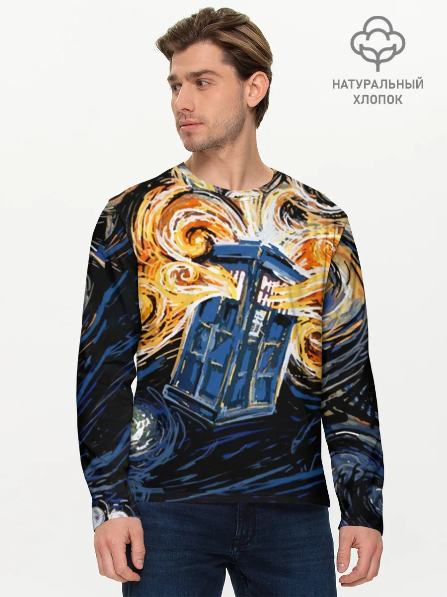 Мужской лонгслив базовый / Van Gogh Tardis