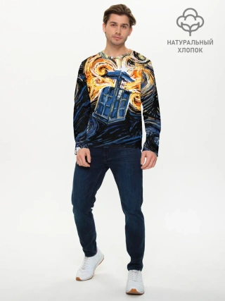 Мужской лонгслив базовый / Van Gogh Tardis