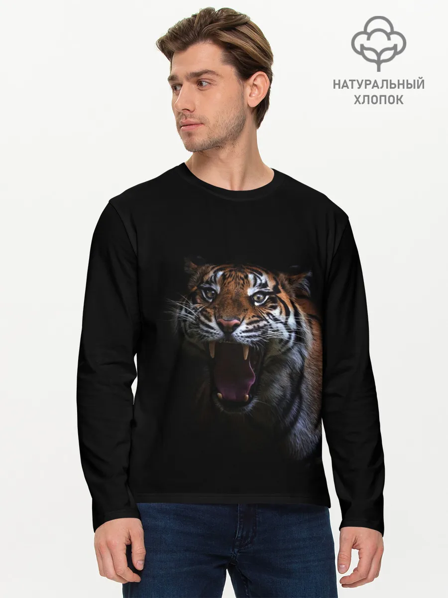 Мужской лонгслив базовый / Тигр