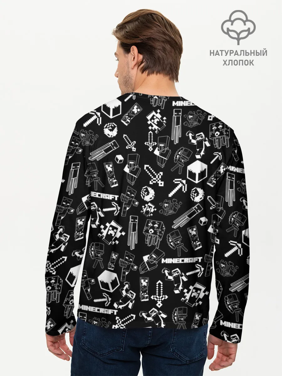 Мужской лонгслив базовый / Minecraft pattern