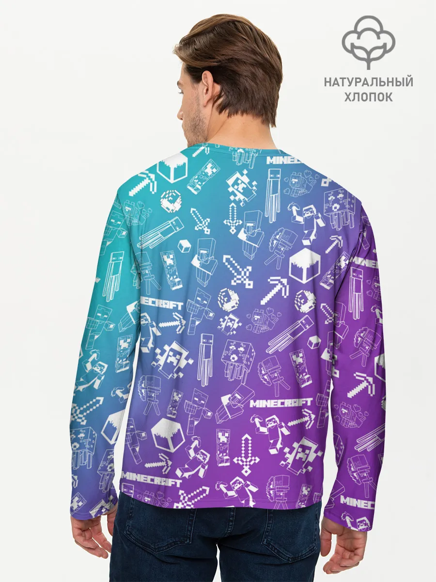 Мужской лонгслив базовый / Minecraft pattern