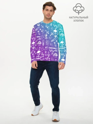 Мужской лонгслив базовый / Minecraft pattern