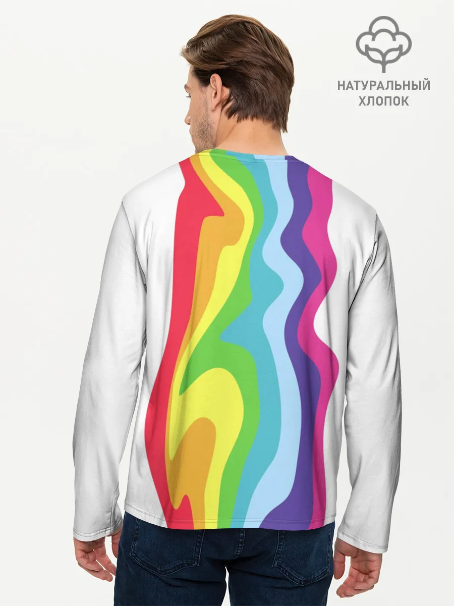 Мужской лонгслив базовый / Радуга