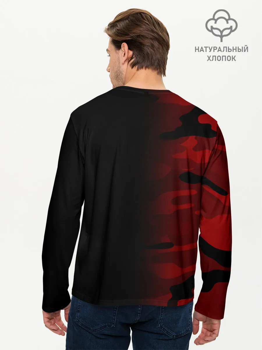 Мужской лонгслив базовый / RED BLACK MILITARY CAMO | КРАСНЫЙ КАМУФЛЯЖ