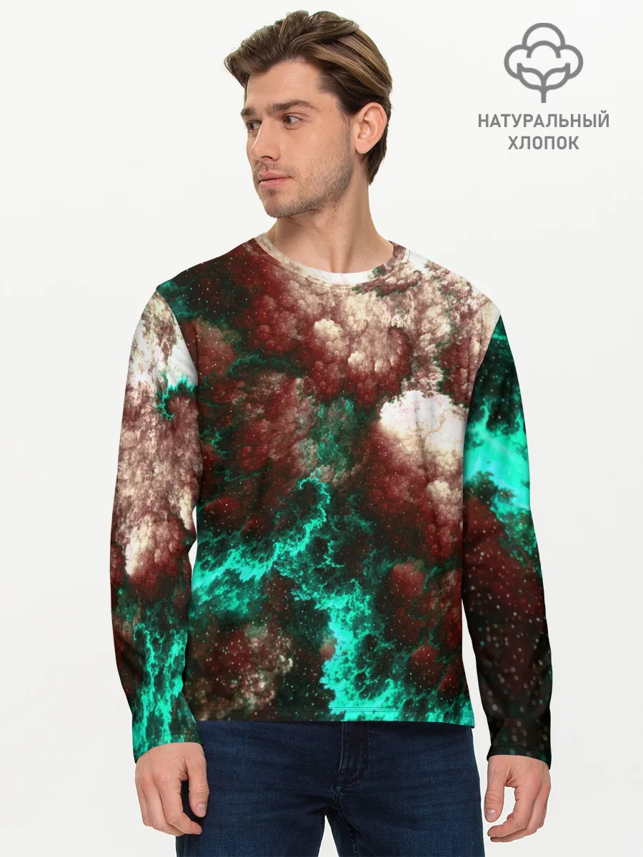 Мужской лонгслив базовый / НЕОНОВЫЙ КОСМОС